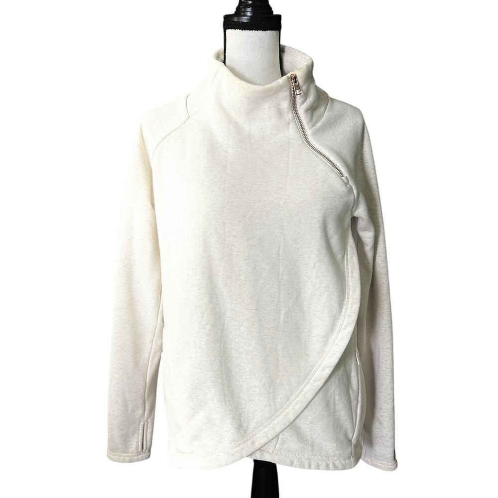 ATHLETA‎ Cozy Karma Asym Pullover Small Cream Ivory Sweatshirt Top